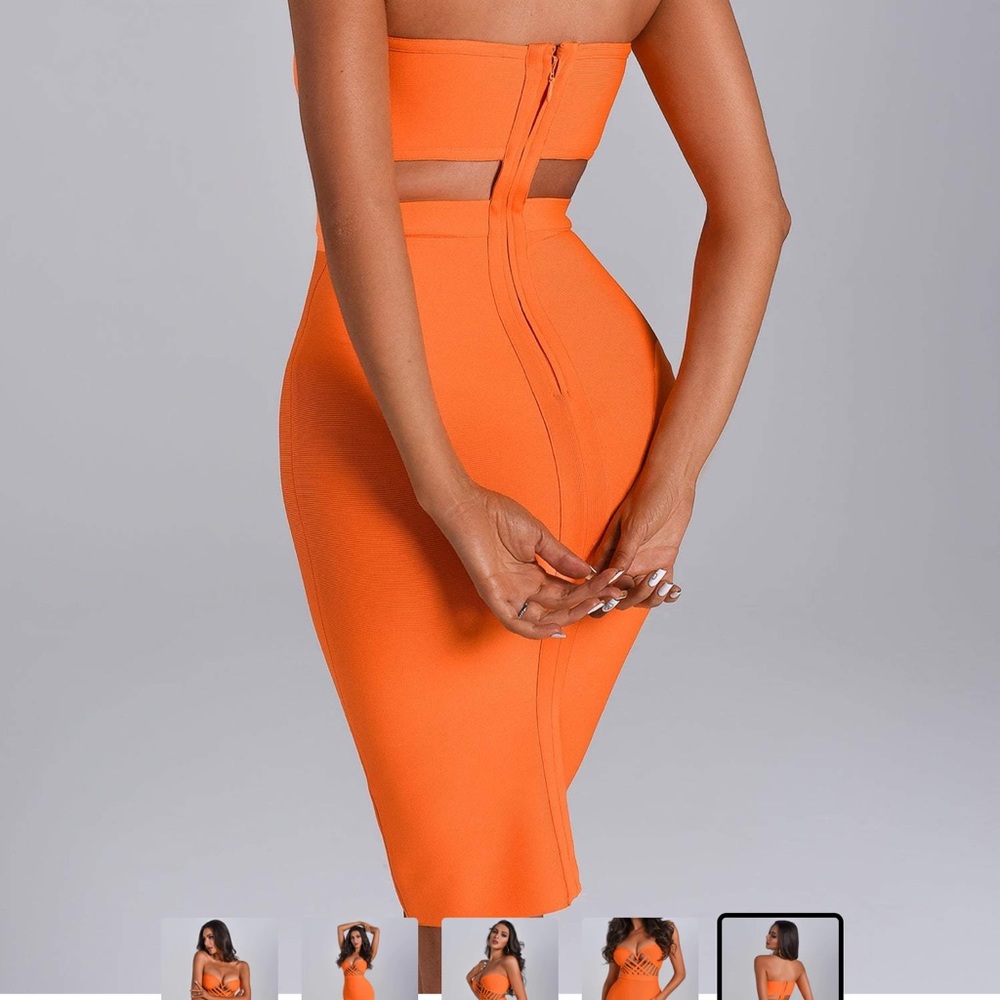 Orange Juditha bella barnett dress. Size large - Picture 5 of 11